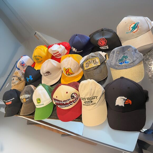 Unbranded Other - Hat Lot 18 Snapback Trucker Sports Caps Advertising Adjustable Reseller
